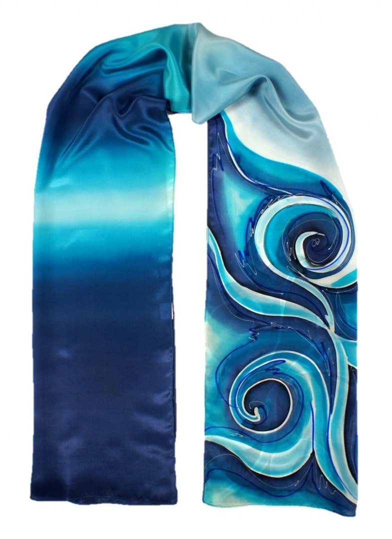 SZ-108 Jedwabny Szal R�cznie Malowany, 170x45cm